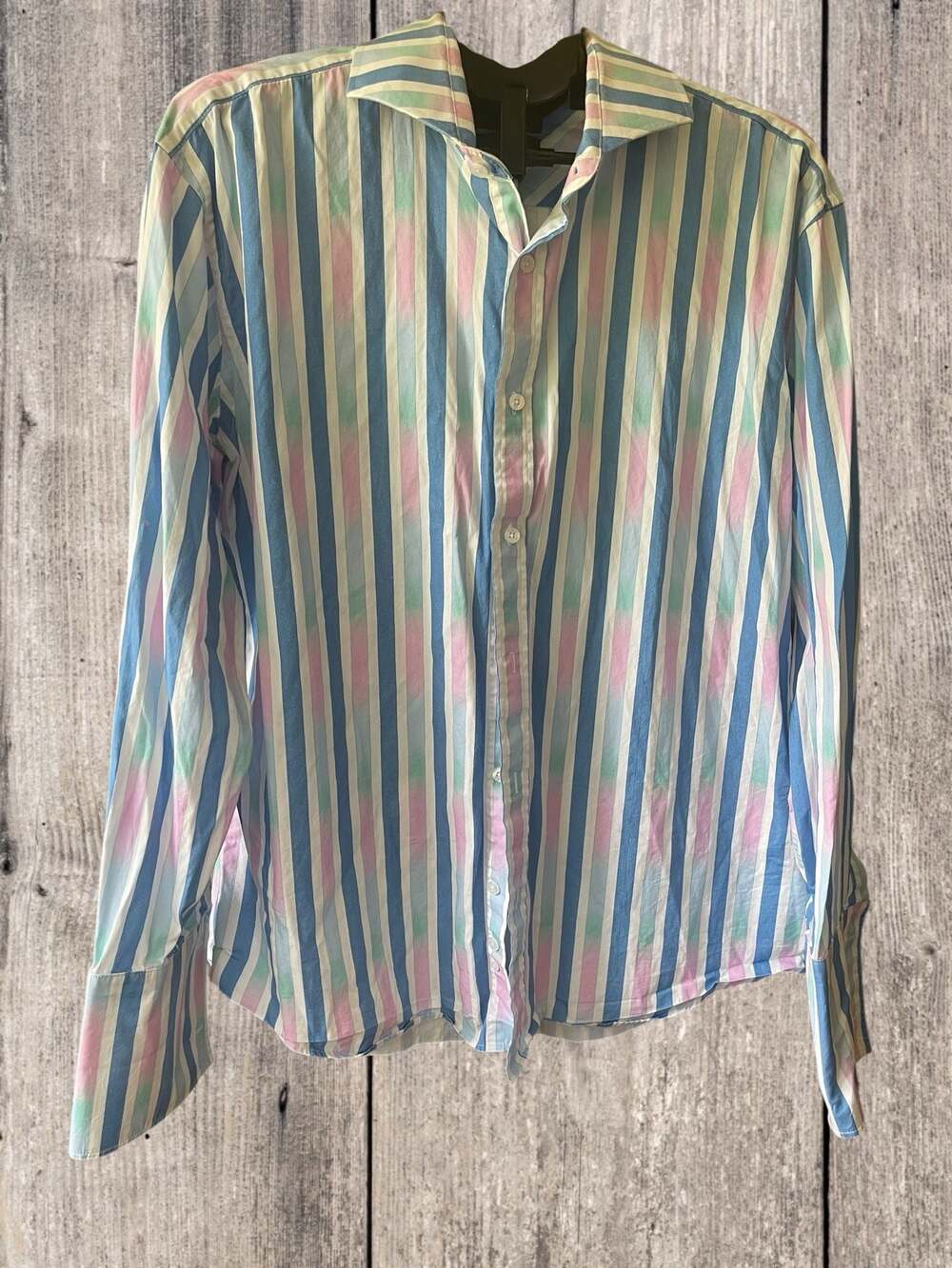 Steven Land Trim Fit Striped Button-Down Shirt